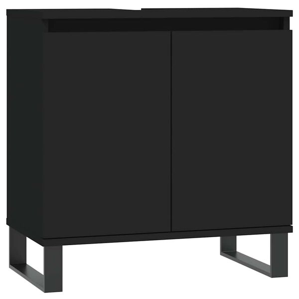 vidaXL Bathroom Cabinet Black 58x33x60 cm Engineered Wood