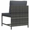 vidaXL Sectional Middle Sofa with Cushions Grey Poly Rattan