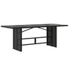 vidaXL Garden Table with Glass Top Black 190x80x75 cm Poly Rattan