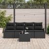 vidaXL Garden Sofa Set Manual Black 55 x 55 x 37 cm Poly Rattan
