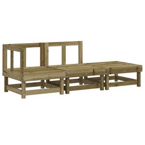 vidaXL 3 Piece Garden Lounge Set Impregnated Wood Pine