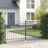 vidaXL Double Door Fence Gate with Spear Top 299.5x149.5 cm