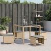 vidaXL Garden Stools with Cushions 4 pcs Mix Beige 41x41x36 cm Poly Rattan
