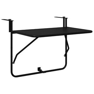vidaXL Hanging Balcony Table Folding Black 60 x 39 x 65 cm Steel