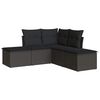 vidaXL Garden Sofa Set | Black | PE rattan, powder-coated steel, polyester