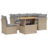 vidaXL 5 Piece Garden Sofa Set with Cushions Beige Poly Rattan
