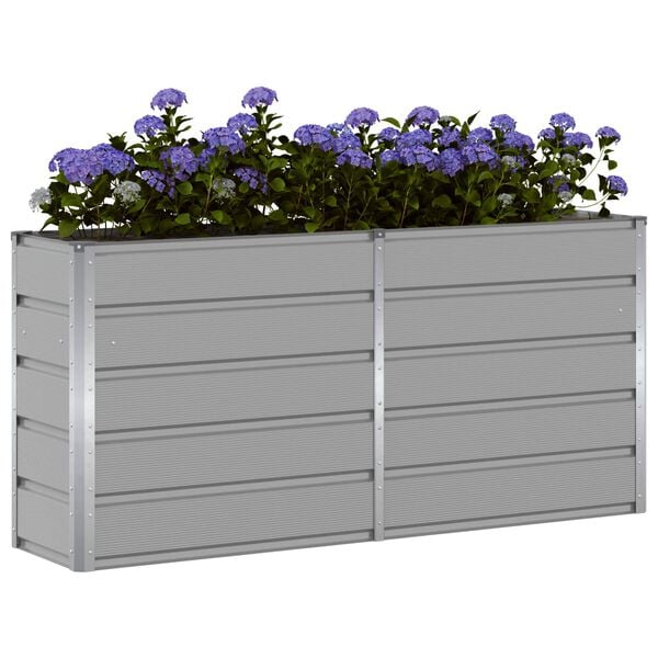 vidaXL Planter Light Grey 160 x 40 x 75 cm Steel