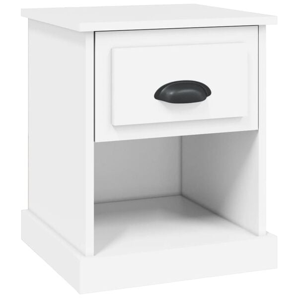 vidaXL Bedside Cabinet White 39x39x47.5 cm Engineered Wood