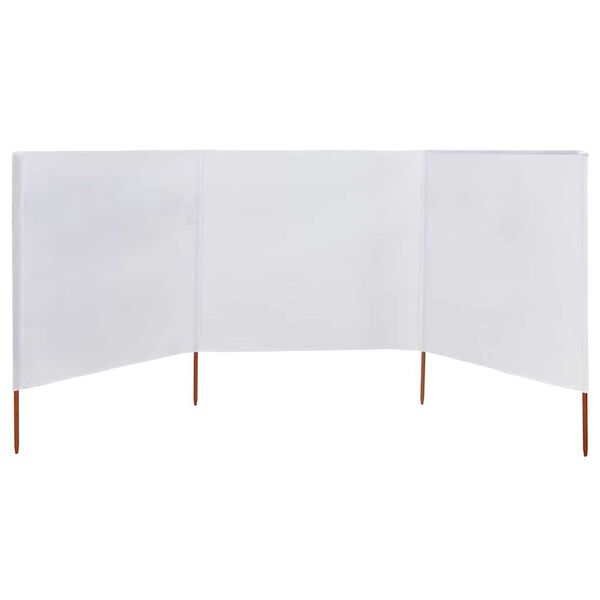 vidaXL 3-panel Wind Screen Fabric 400x80 cm Sand White