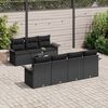 vidaXL Garden Sofa Set with Cushion 8 pcs Black Poly Rattan