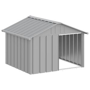vidaXL Dog House Grey 116,5x103x81,5 cm Galvanised Steel