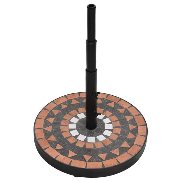 vidaXL Parasol Base Terracotta and White Round 12 kg