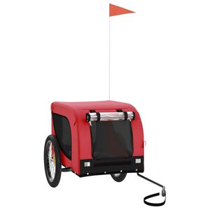 vidaXL Pet Bike Trailer Red and Black Oxford Fabric and Iron