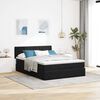 vidaXL Ottoman Bed with Mattress & LEDs Black Double Velvet
