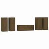 vidaXL 5 Piece TV Cabinet Set Honey Brown Solid Wood Pine