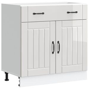 vidaXL Kitchen Base Cabinet "Lucca" High Gloss White Engineered Wood
