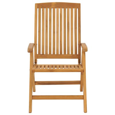 vidaXL Reclining Garden Chairs with Cushions 2 pcs Solid Wood Teak