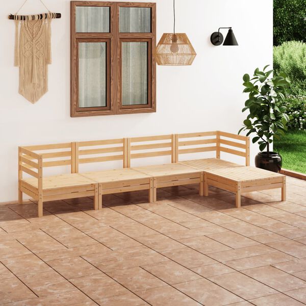 vidaXL 5 Piece Garden Lounge Set Solid Pinewood
