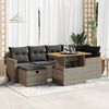 vidaXL 8 Piece Garden Sofa Set with Cushions Grey Poly Rattan
