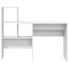 vidaXL Desk with Shelf White 131.5 x 50 x 106.5 cm Engineered Wood