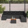 vidaXL Garden Sofa Set with Storage 9 pcs Black Poly Rattan