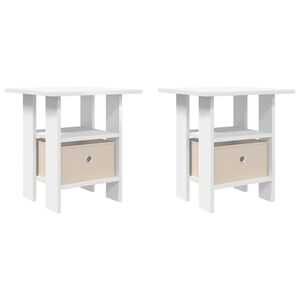 vidaXL Bedside Table 2 pcs White 41 x 40 x 45 cm Engineered Wood