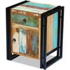 vidaXL Bedside Cabinet | Multicolour | Reclaimed Wood | Regular