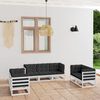 vidaXL 7 Piece Garden Lounge Set with Cushions Solid Pinewood