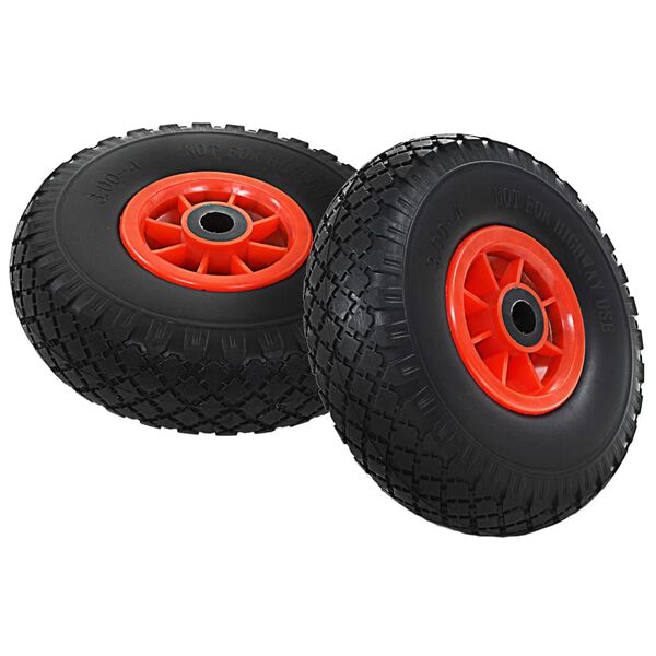 vidaXL Sack Truck Wheels 2 pcs Solid PU 3.00-4 (260x85)