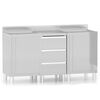 vidaXL Commercial Kitchen Cabinets 3 pcs Stainless Steel