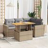 vidaXL 5 Piece Garden Sofa Set with Cushions Beige Poly Rattan
