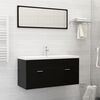 vidaXL Bathroom Furniture Set Black Engineered Wood