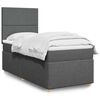 vidaXL Box Spring Bed with Mattress Dark Grey King Single Fabric