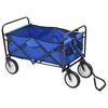 vidaXL Folding Hand Trolley Steel Blue