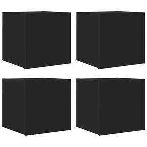 vidaXL TV Cabinet | Set of 4 | Black | Engineered Wood | Medium | TV Cabinet