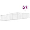 vidaXL Arched Gabion Baskets 7 pcs 400x30x60/80 cm Galvanised Iron