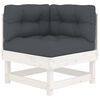vidaXL 5 Piece Garden Lounge Set with Cushions White Solid Wood