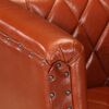 vidaXL Tub Chair Brown Real Goat Leather