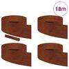 vidaXL Lawn Edging 4 pcs Rusty 450 x 0.05 x 25 cm Weathering Steel