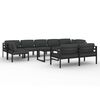 vidaXL 10 Piece Garden Lounge Set with Cushions Aluminium Anthracite