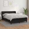 vidaXL Box Spring Bed with Mattress Black 137x187 cm Double Size Faux Leather