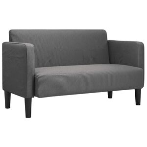 vidaXL Loveseat Sofa Dark Grey 109 cm Corduroy Fabric