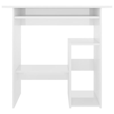 vidaXL Desk High Gloss White 80x45x74 cm Engineered Wood