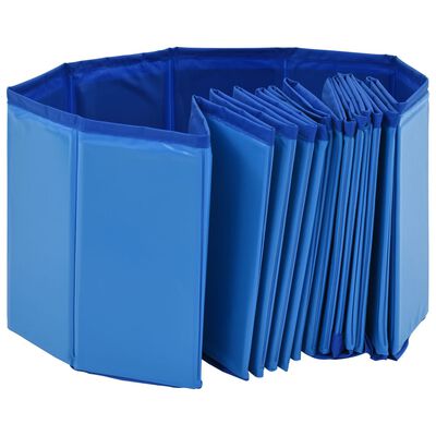 vidaXL Foldable Dog Swimming Pool Blue 160x30 cm PVC