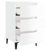 vidaXL Bed Cabinet with Metal Legs High Gloss White 40x35x69 cm