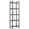 vidaXL Bookcase | Black | Solid rough mango wood, powder-coated steel | Medium