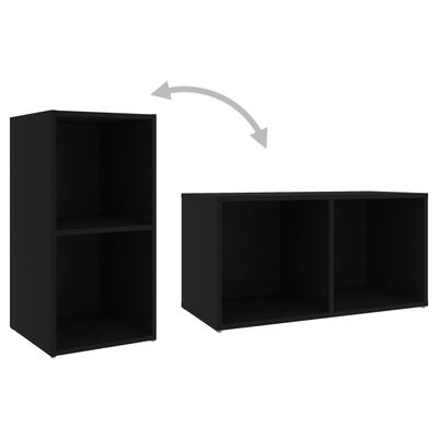 vidaXL TV Cabinets 2 pcs Black 72x35x36.5 cm Engineered Wood