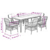 vidaXL 7 Piece Garden Dining Set with Cushions Grey Poly Rattan
