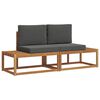 vidaXL Outdoor Sofa Set 2 pcs Natural Solid Acacia Wood and Polyester