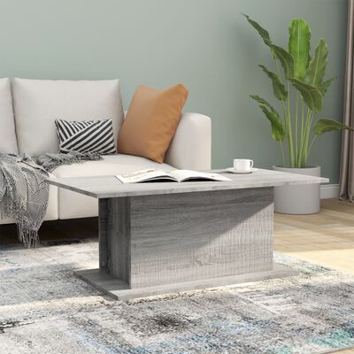 vidaXL Coffee Table Grey Sonoma 102x55.5x40 cm Engineered Wood